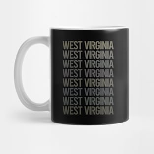 Gray Text Art West Virginia Mug